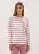 Pink pure organic cotton striped crew-neck pyjamas_1