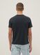 Black regular fit pure cotton T-shirt with henley collar_1