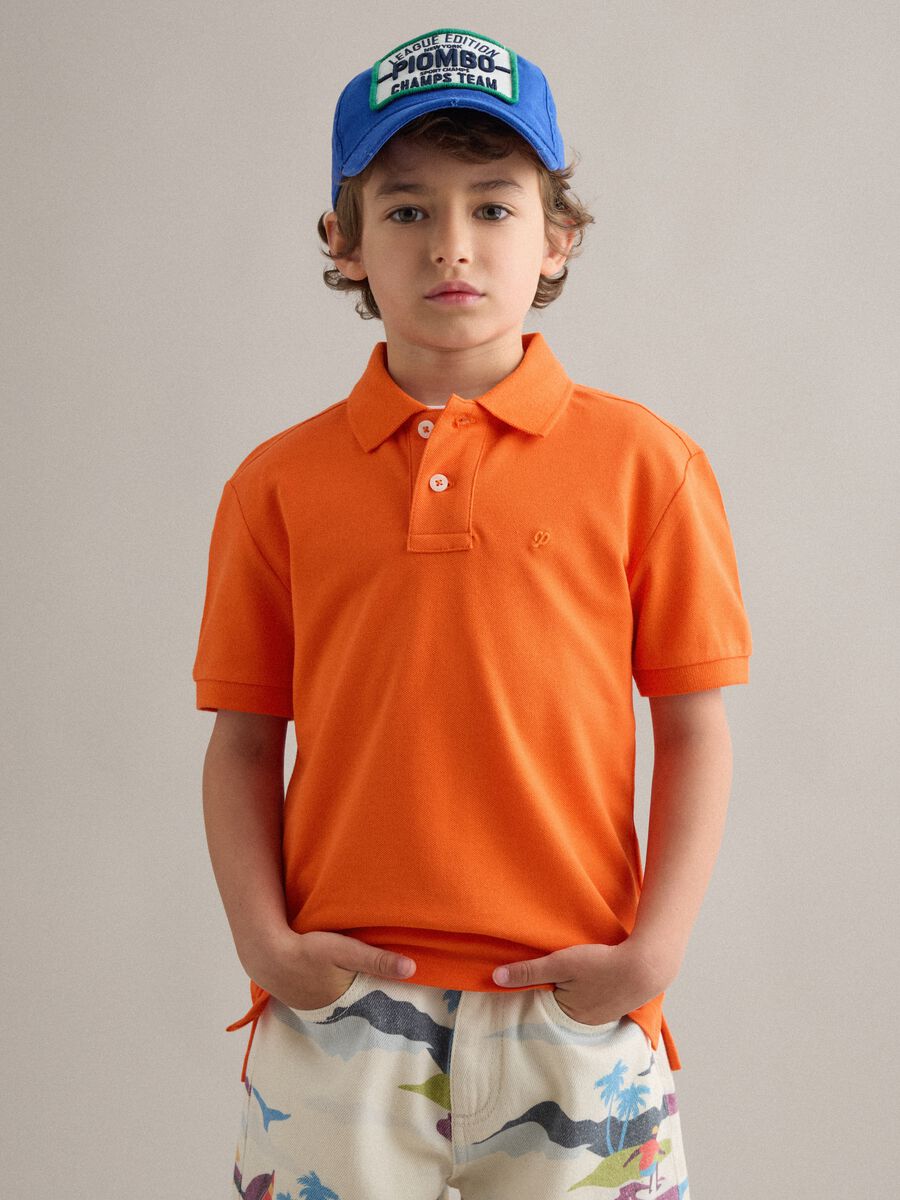Children's blue pure cotton baseball cap with patch_1