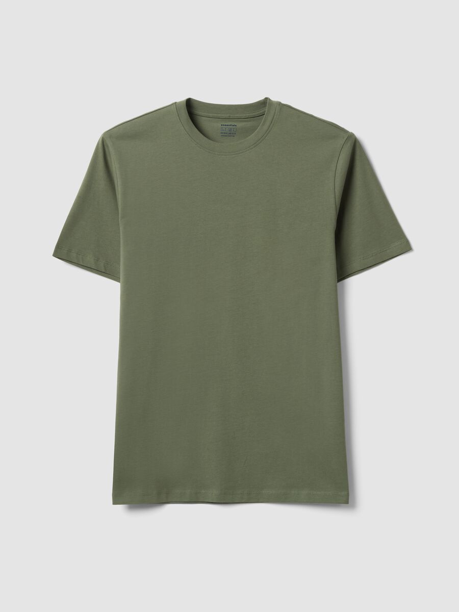Green regular-fit T-shirt in pure organic cotton jersey_0