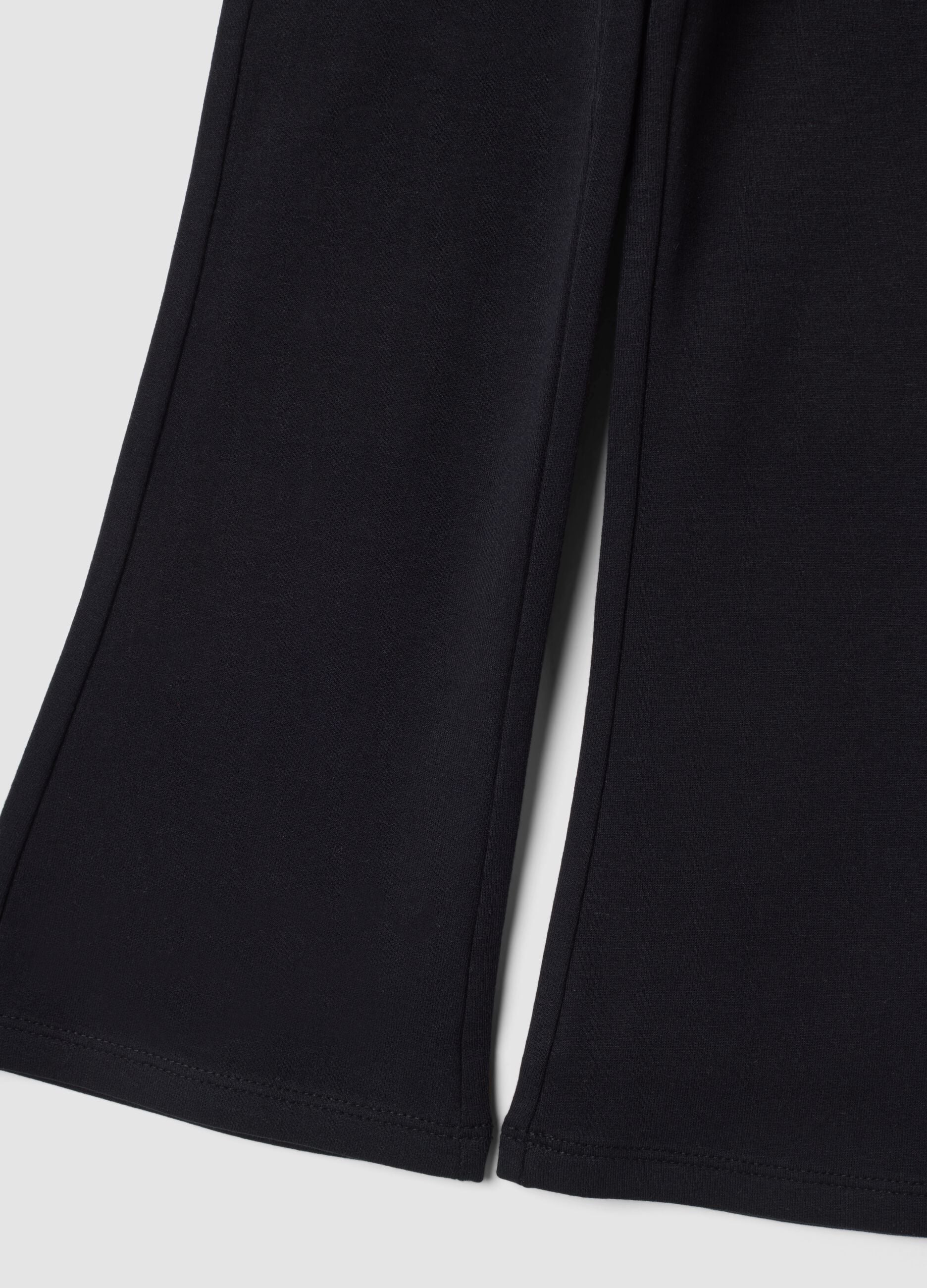 Blaue Schlagleggings aus elastischer Bio-Baumwolle
