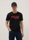Black regular fit pure cotton T-shirt with Ducati print_0