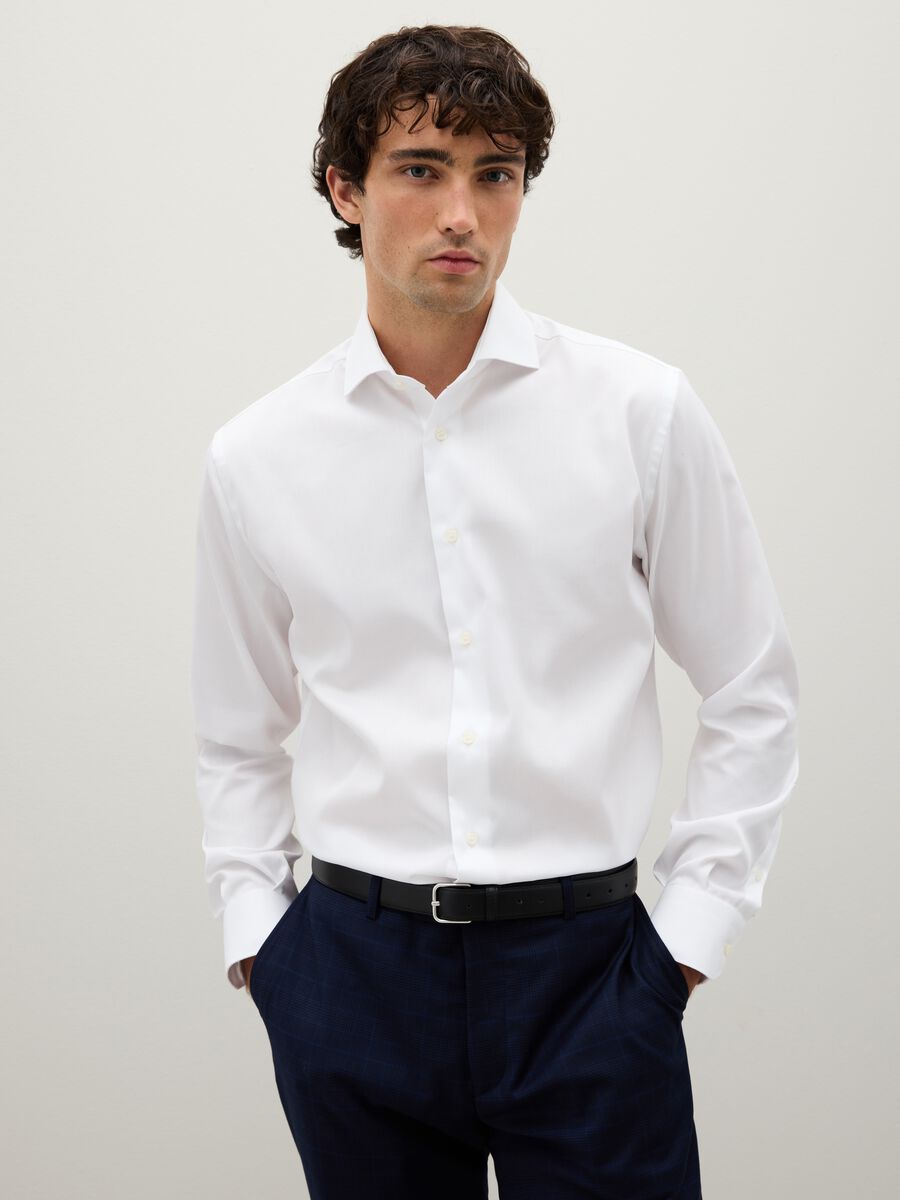 White pure cotton shirt regular fit_0