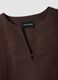 Top castanho oversized em mistura de linho e viscose_5
