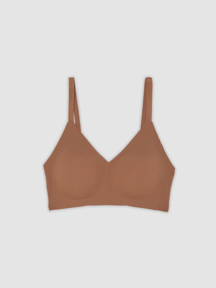 Brauner BH aus Stretchmaterial mit herausnehmbarer Polsterung_0