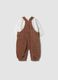 Brown organic cotton-blend set with Winnie the Pooh dungarees_1