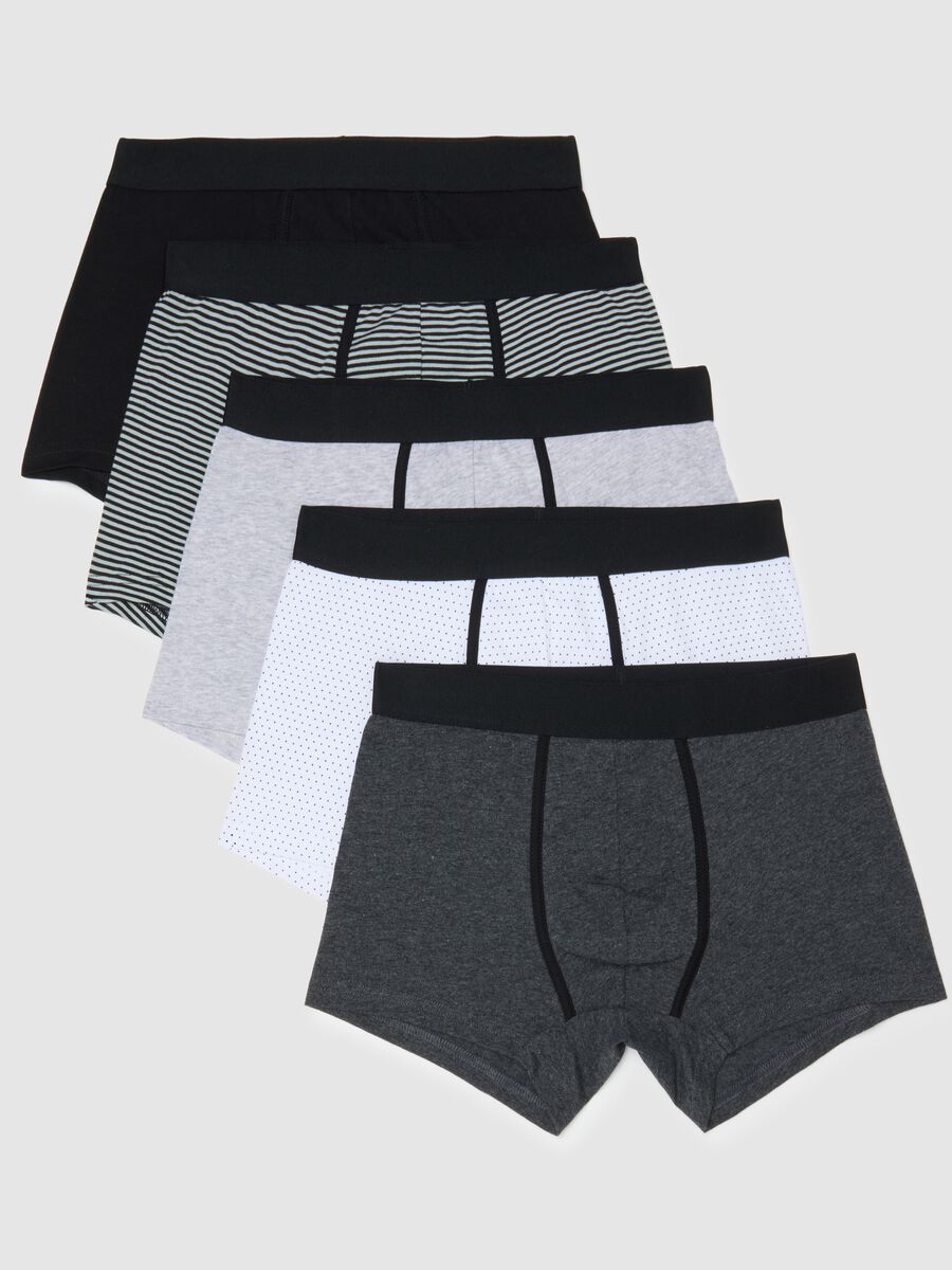Multipack of multicoloured boxer shorts in stretch cotton regular fit_4