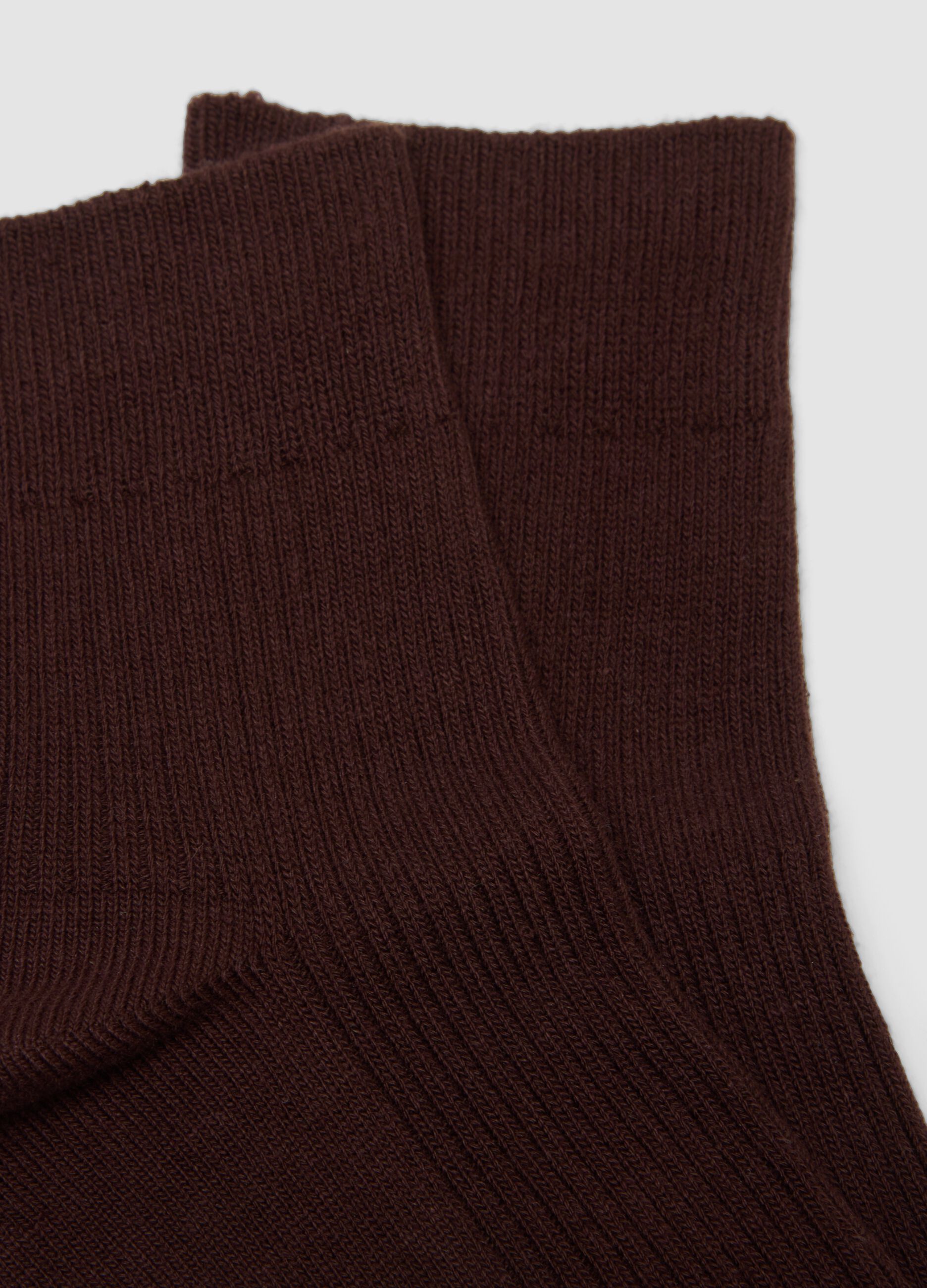 Braune Kn&ouml;chelsocken aus Stretch-Baumwolle
