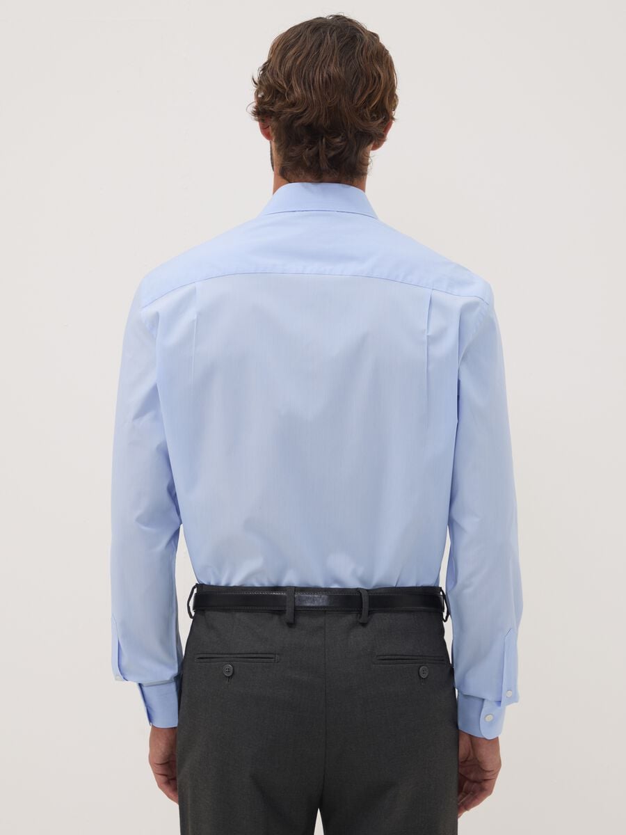 Light blue lyocell-blend shirt with French collar, easy-iron regular fit_3