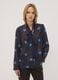 Blue and brown blouse with bow and all-over print, regular fit_2