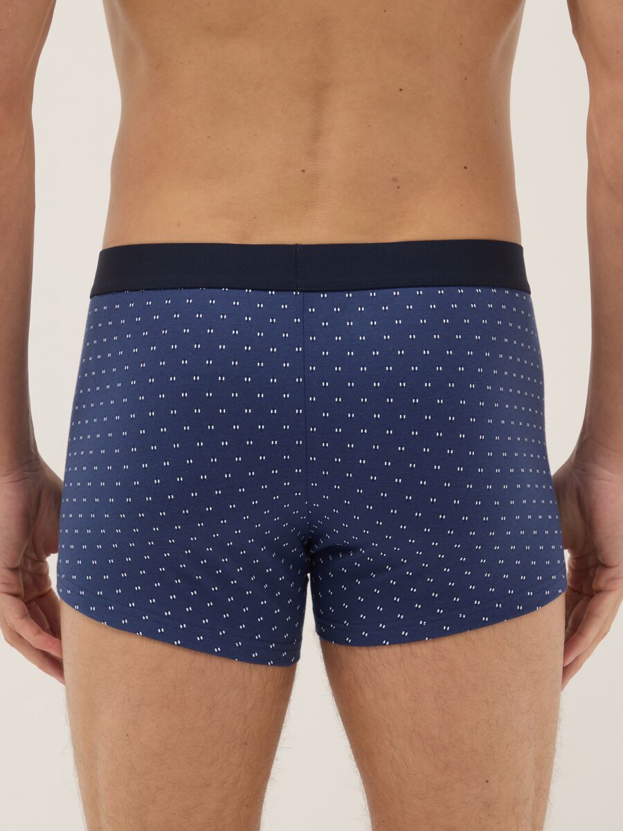 Tripack of regular fit blue stretch cotton boxers_2