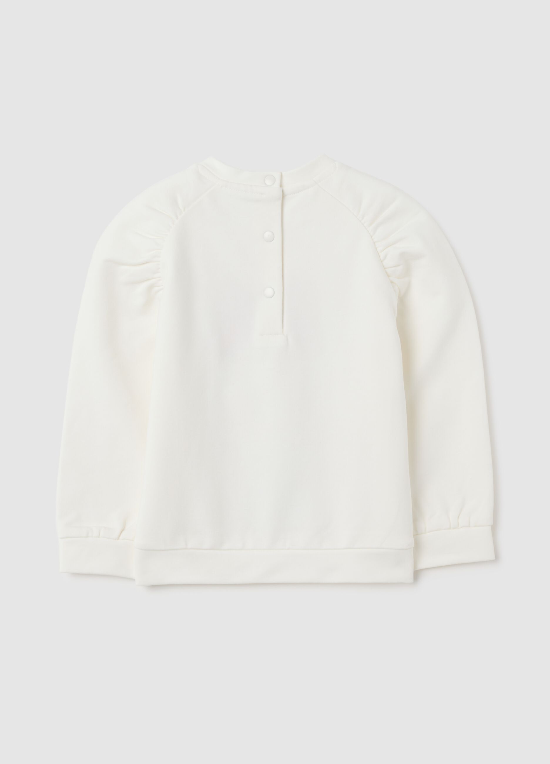 White Girls' Stretch Cotton Sweatshirt