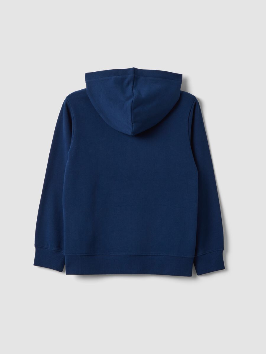 Felpa blu navy in puro cotone organico con girocollo_1