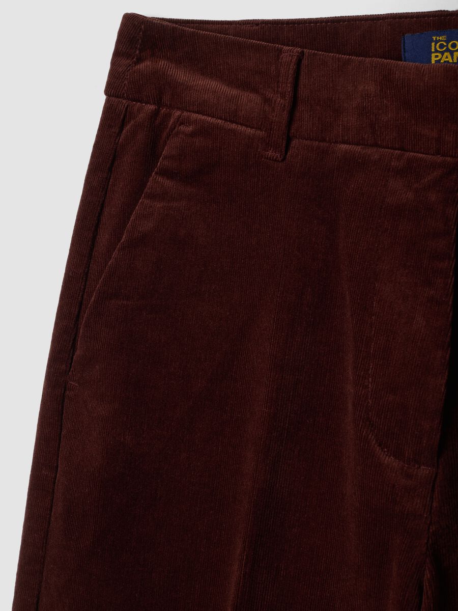 Braune The Iconic Pants Straight-Fit-Hose aus elastischer Baumwolle in Cordoptik_5