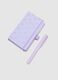Purple paper notebook with elastic closure and pen_1