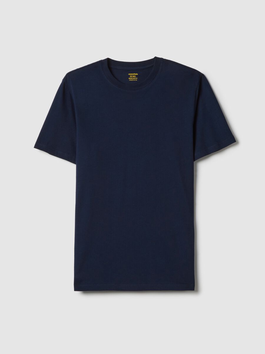 Blue pure cotton regular fit T-shirt_4
