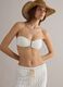 White bandeau bikini top in stretch fabric_0