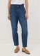 Blue denim baggy-fit jeans in pure cotton with paperbag waist_1