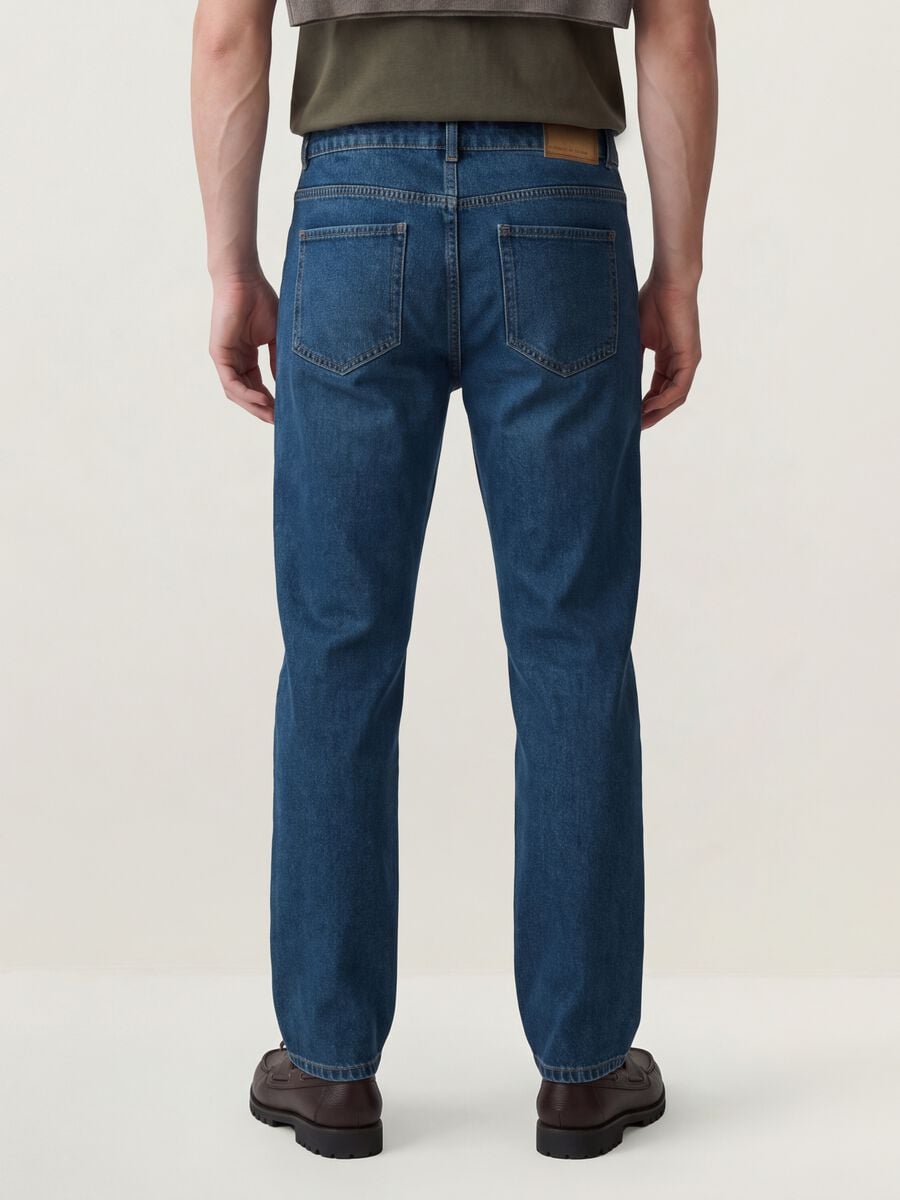 Blue denim jeans in cotton and viscose blend, regular fit_3