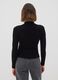 Black ribbed viscose-blend fitted top with high neck_3