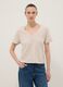 Beige pure cotton relaxed-fit V-neck T-shirt_2