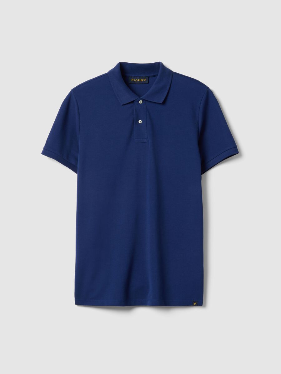 Kurzarm-Polo aus reinem blauen Baumwolle im Regular Fit_4