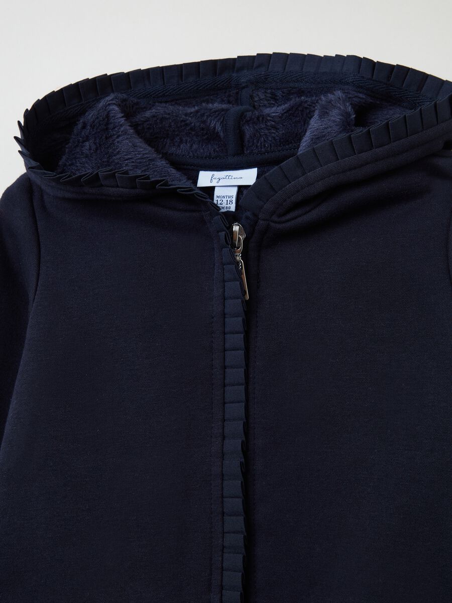 Full-zip sweatshirt with faux fur and hood_2