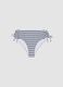 Blue and white striped stretch bikini bottoms_0