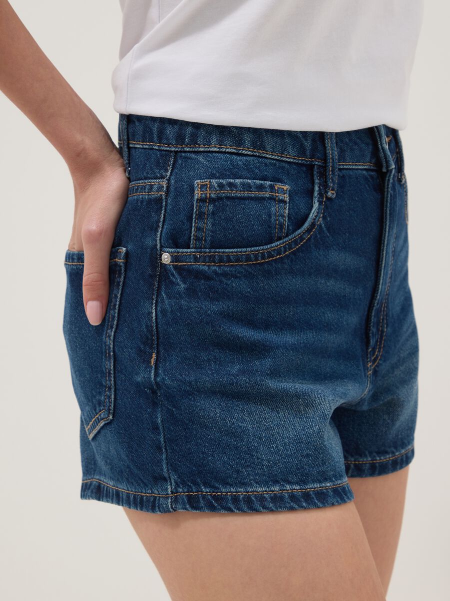 Blaue Shorts aus reiner Baumwolle_3