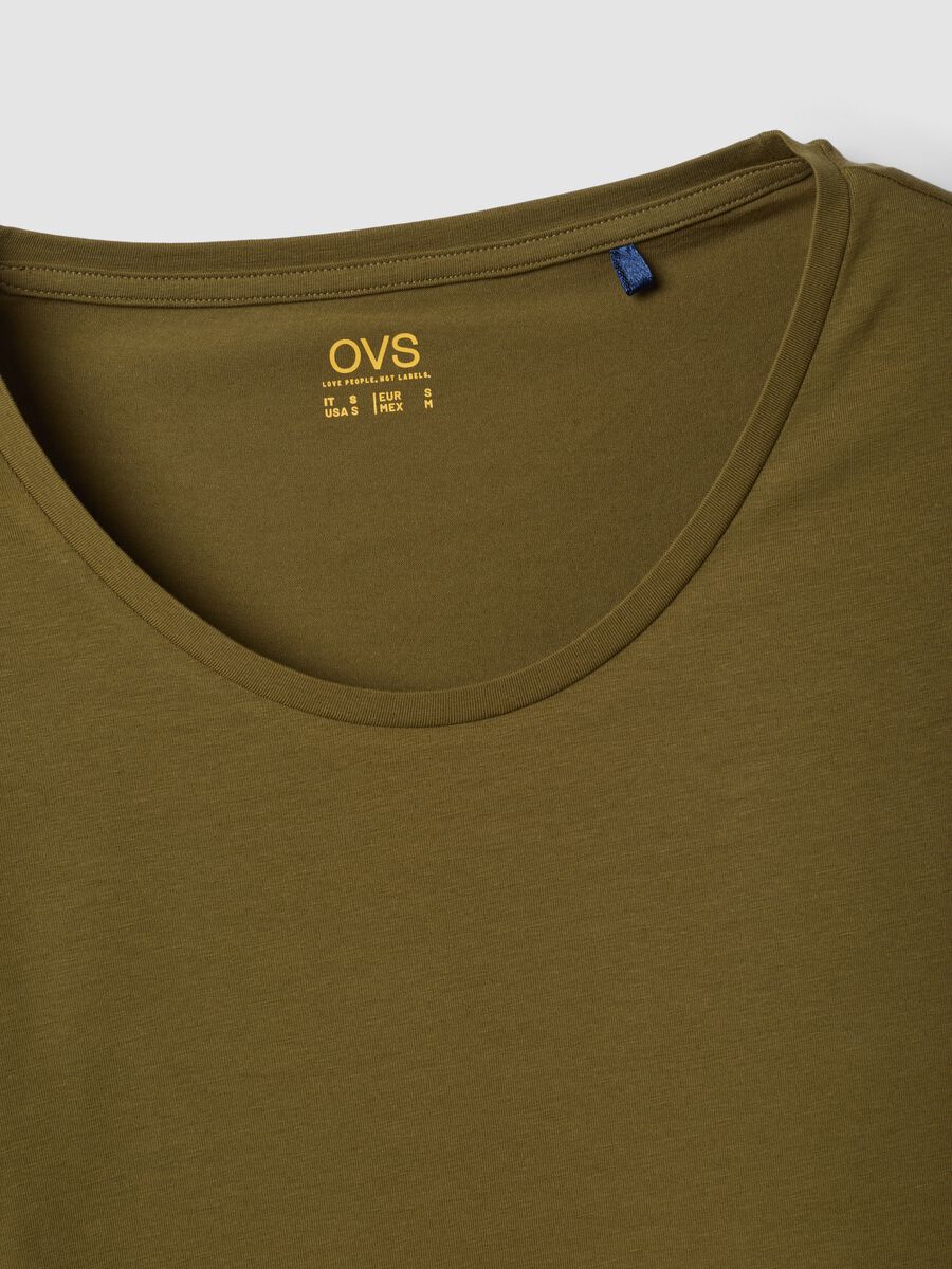 Gr&uuml;nes T-Shirt aus Stretch-Baumwolle mit Rundhalsausschnitt, Regular Fit_6