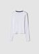 White pure cotton long-sleeve crew-neck T-shirt_2