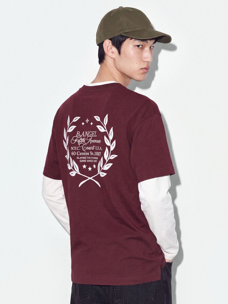 Rotes Cropped-T-Shirt aus reiner Baumwolle mit Boxy-Fit-Print_2