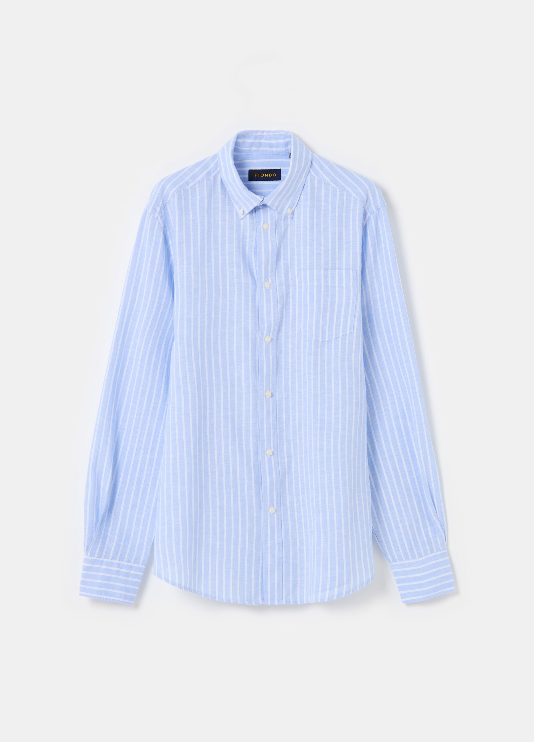 Camicia regular fit button-down a righe