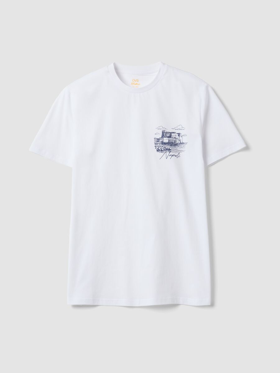Wei&szlig;es Herren-T-Shirt aus reiner Baumwolle mit kurzen &Auml;rmeln, Regular Fit_4