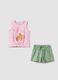 Pink pure cotton set with top and shorts_0