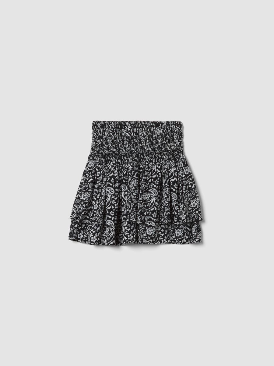 Falda mini multicolor de viscosa pura para ni&ntilde;a con estampado paisley_4