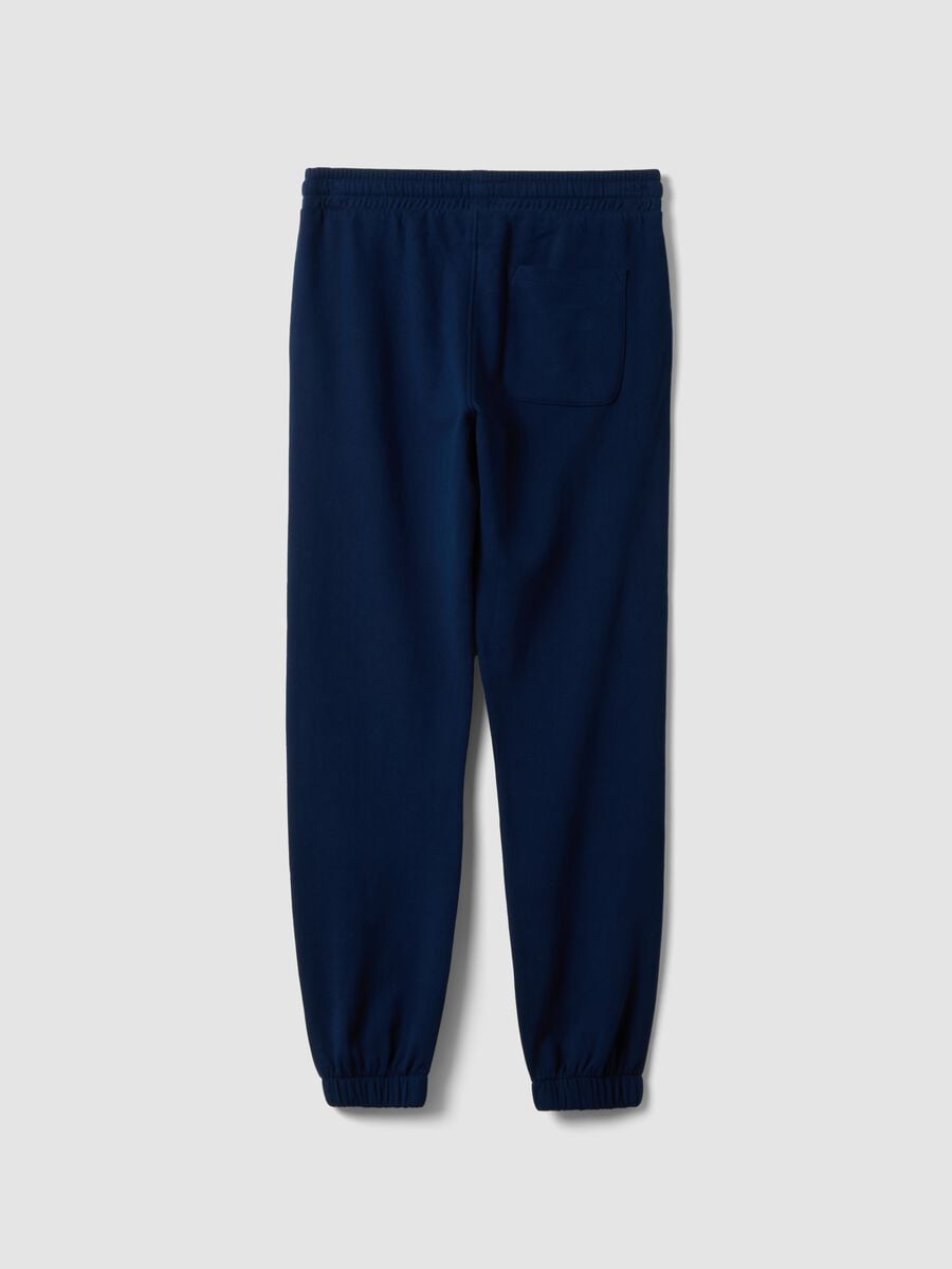 Pantaloni jogger blu in misto cotone organico e viscosa_6
