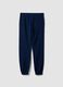 Pantaloni jogger blu in misto cotone organico e viscosa_6