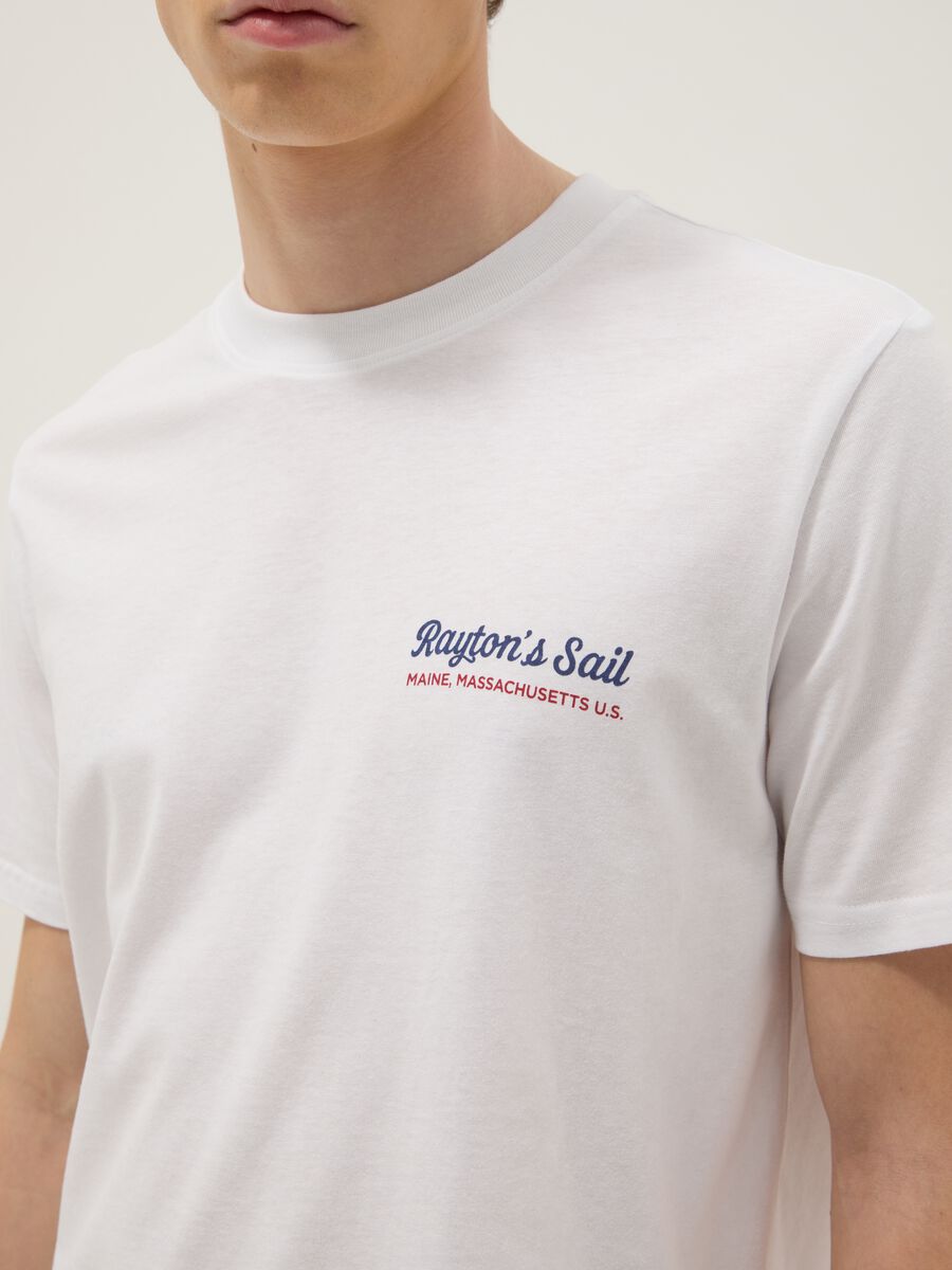 White pure cotton T-shirt with print_3