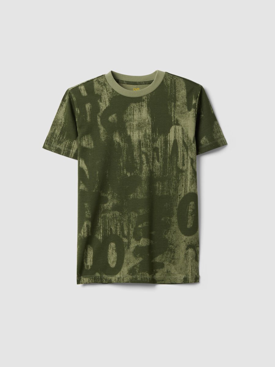 Boys' Green Pure Cotton Regular Fit T-Shirt with Prints_3