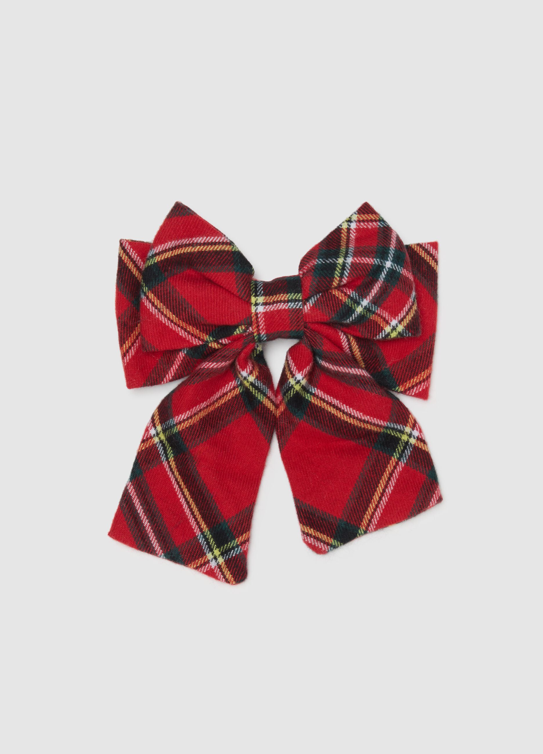 Girls' Multicolour Check Cotton Hair Bow