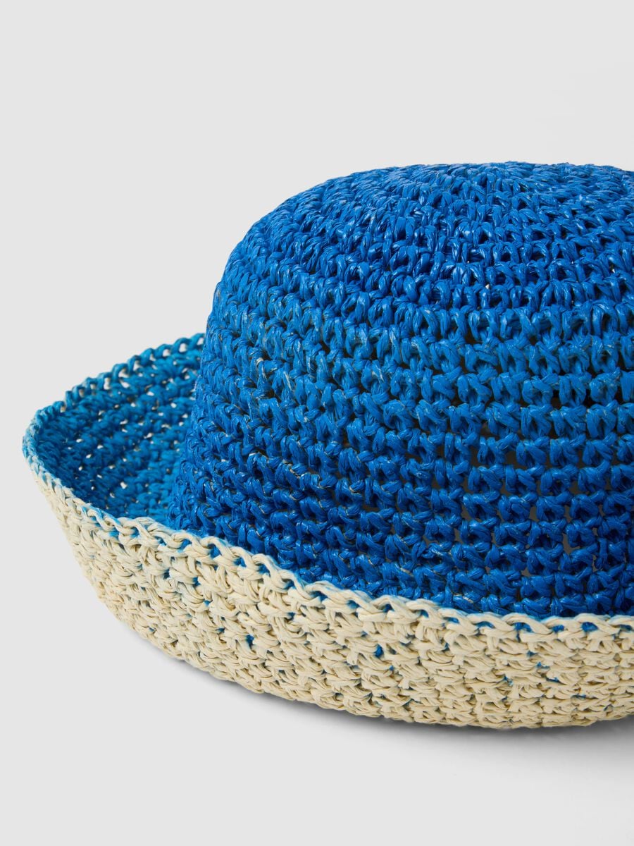 Sombrero de tejido de papel multicolor para ni&ntilde;a_3