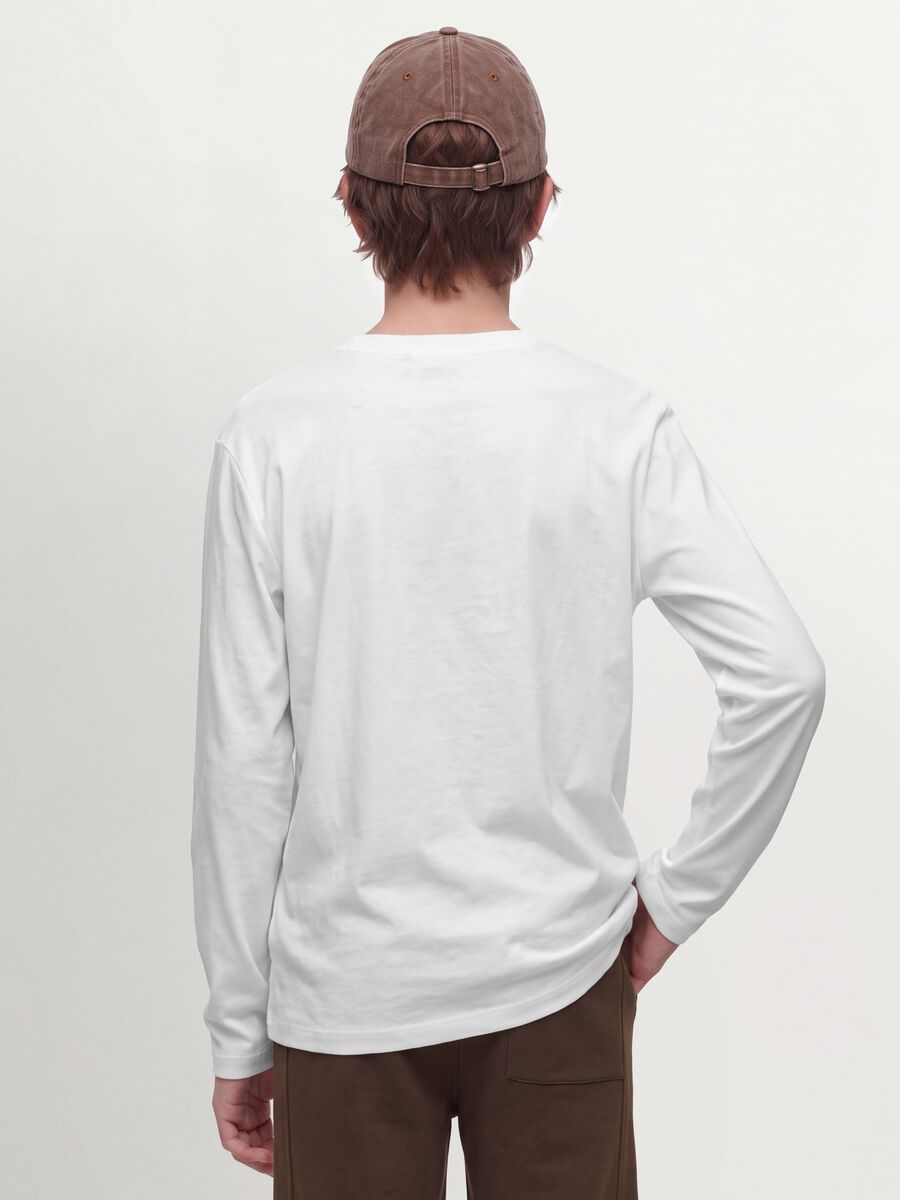 Optic white crew-neck T-shirt in pure organic cotton_3