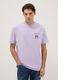 Purple pure cotton regular fit T-shirt with print_0