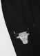 Schwarze Baumwollmisch-Hose mit Chicago Bulls Logo_5