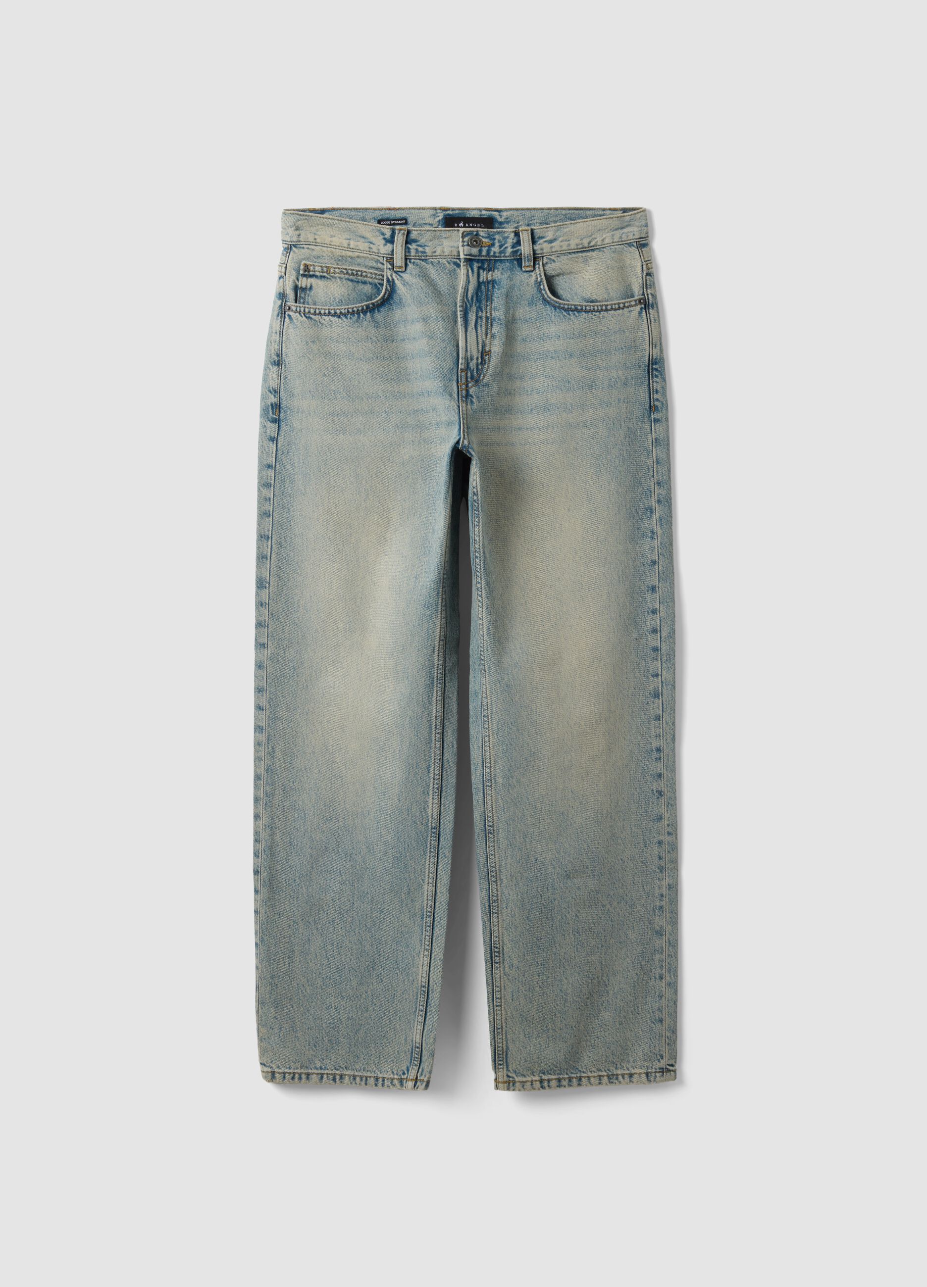 Light blue denim jeans in pure cotton, loose fit