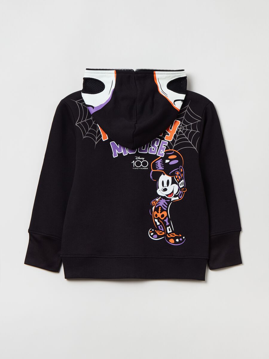 Full-zip sweatshirt in fleece with Halloween Mickey Mouse print_1