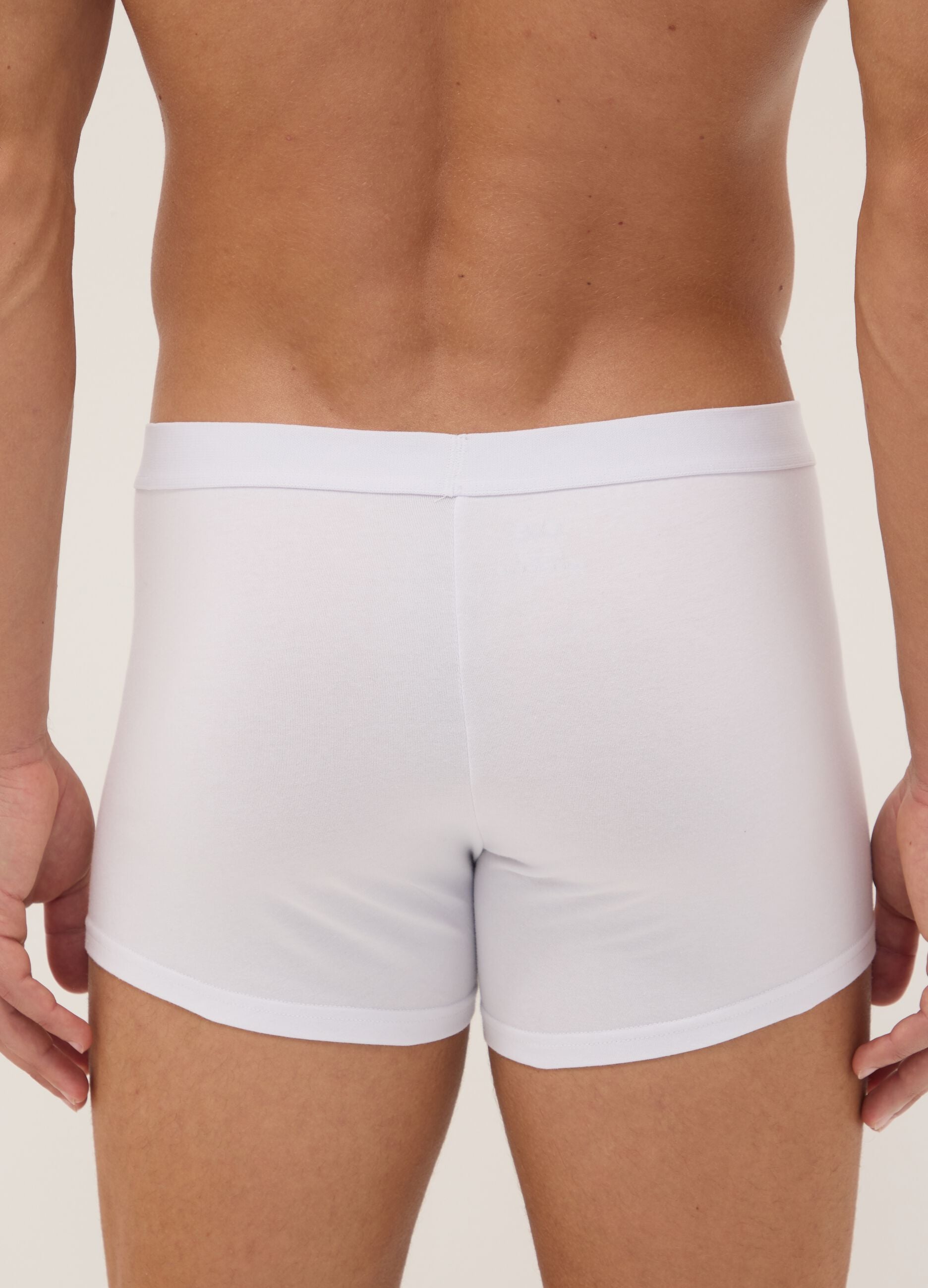5er-Pack wei&szlig;e Boxershorts aus elastischer Bio-Baumwolle