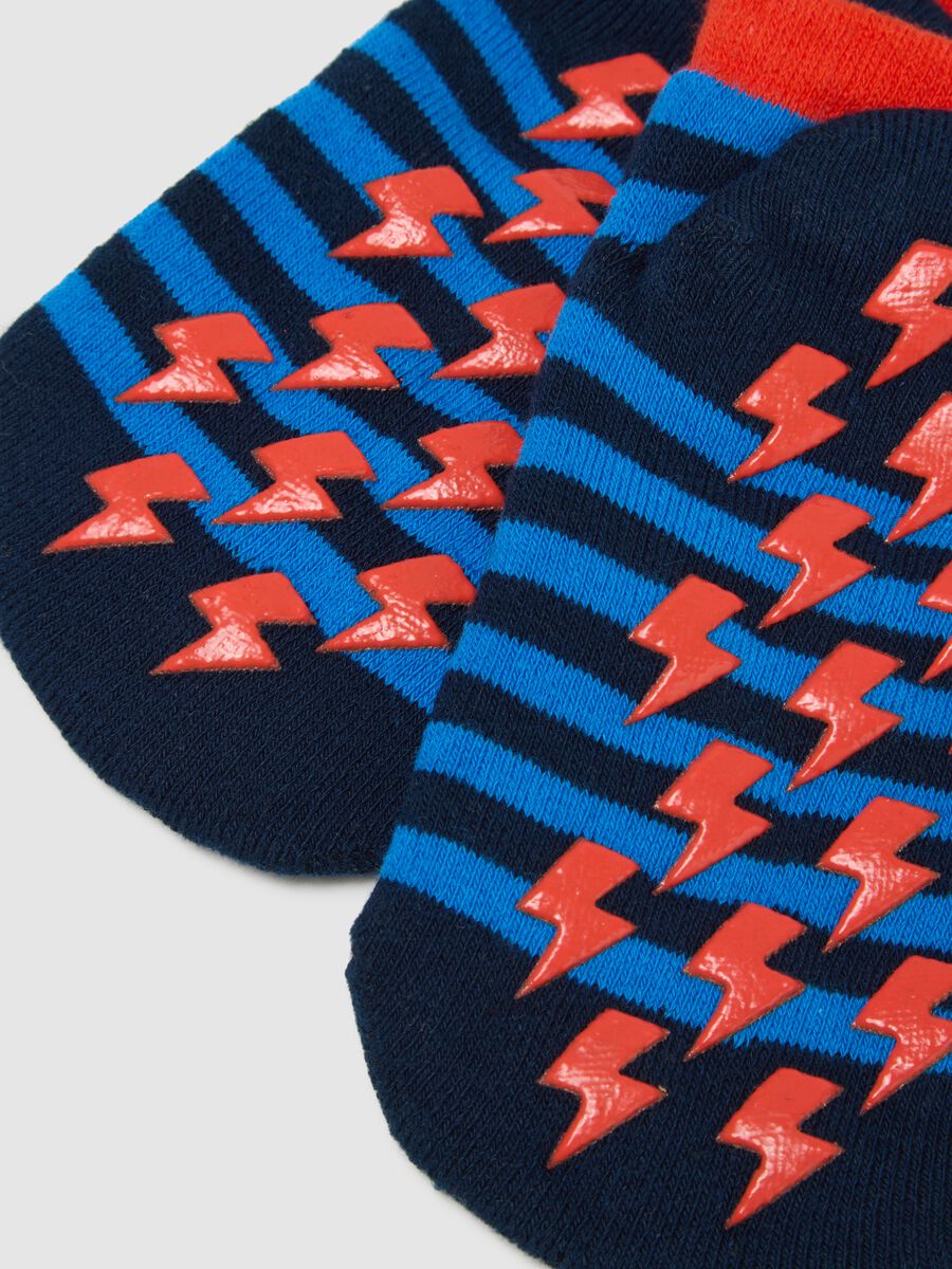 Children's multi-coloured striped anti-slip cotton blend socks_2
