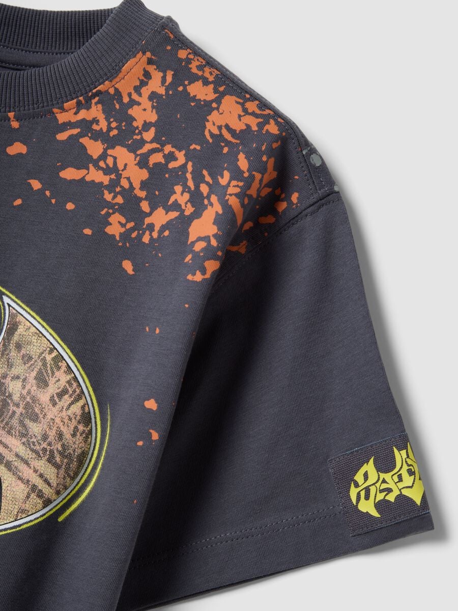 Blue pure cotton short-sleeve Batman print T-shirt_2